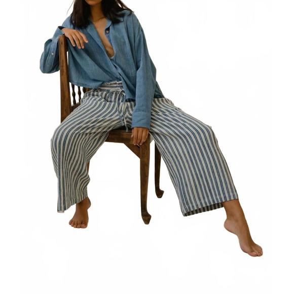 NEW ERICA WILSON paperbag pants in natural indigo - Picture 1 of 4